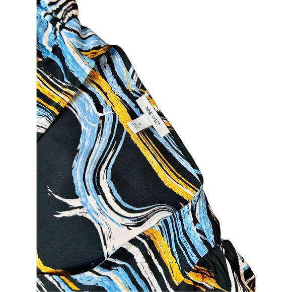 Nine West Wrap Silky Cropped Shirt Blouse SMALL Romantic Colorful Chic NWT - Picture 4 of 8